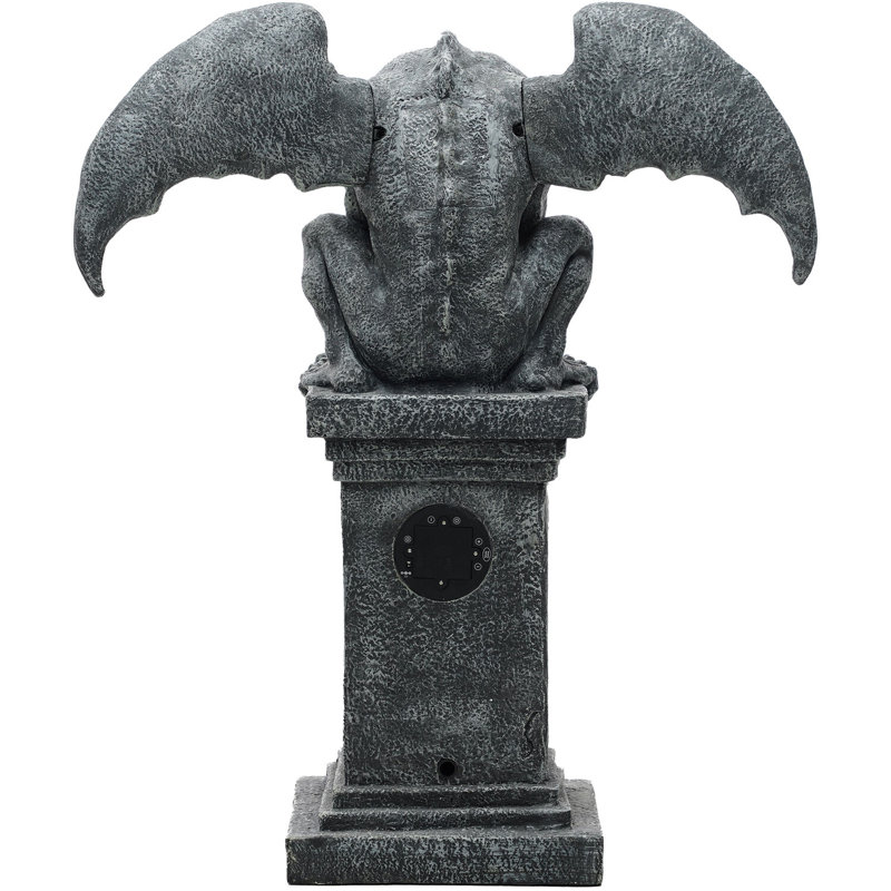 Universal Statuary Winged Gargoyle Dog Like Figurine Chained